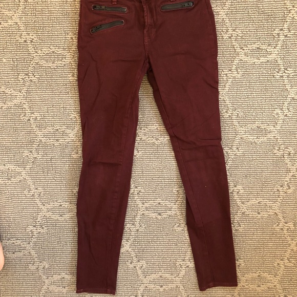 J brand size 27 zoey jeans- Lava (maroon) skinny - Picture 3 of 5